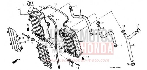 RADIATOR (2) CR125RJ de 1988